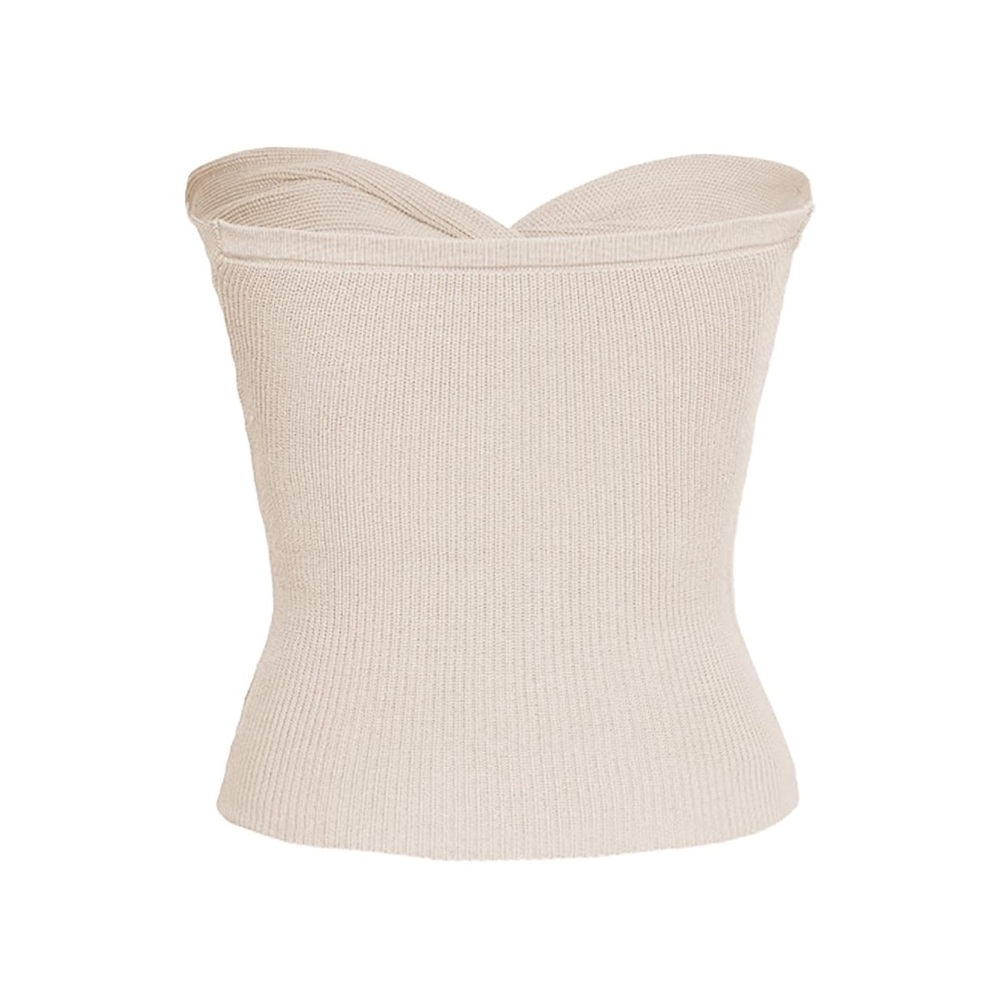 Cream Strapless Women's Top - Picture 4 of 4